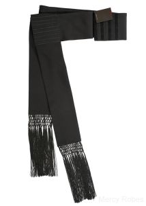BAND CINCTURE WITH KNOTTED FRINGE (BLACK) ITALIAN IMPORTED