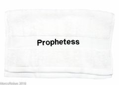 PREACHING HAND TOWEL PROPHETESS (WHITE/BLACK)