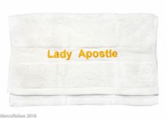 Preaching Hand Towel Lady Apostle (White/Gold)