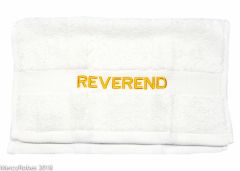 Preaching Hand Towel Reverend (White/Gold)