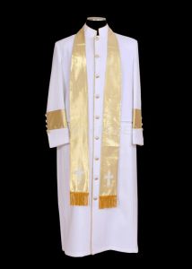 QUICK SHIP  ROBE STYLE BPM122 WITH STOLE (WHITE/GOLD)