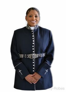 Womens Clergy Jacket LC005 (Navy/Silver)