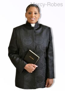 Womens Clergy Jacket LC007 (Black/Black)