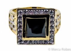 Pastors Clergy Ring Style Rnz0489 (Gb) (Gold Black)