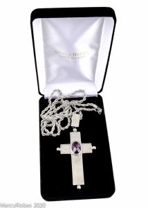 PECTORAL CROSS WITH CHAIN STYLE SUBT2020 SP (PURPLE STONE)