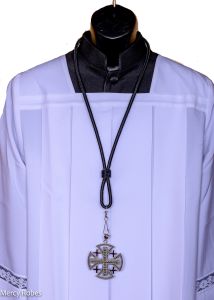 Pectoral Black Cord with Orthodox Cross Style SUBT355 (S)
