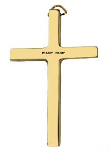 CLERGY CROSS 2X3 INCHES YELLOW COLOR GOLD PLATED  
