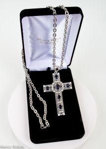 Pectoral Cross With Chain Style Ben02 (S Royal) 3.5" W X 2.5" H
