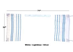 PRAYER SHAWL (WHITE/LIGHT BLUE/SILVER) 71" X 32"
