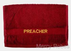 Preaching Hand Towel Preacher (Burgundy/Gold)