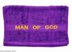 Preaching Hand Towel Man Of God (Purple/Gold)