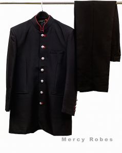 Mens Preaching Clergy Jacket & Pants Style CJ047 (Black/Red)