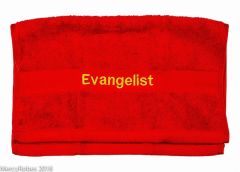 PREACHING HAND TOWEL EVANGELIST (RED/GOLD)