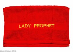 PREACHING HAND TOWEL LADY PROPHET (RED/GOLD)