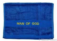 PREACHING HAND TOWEL MAN OF GOD (ROYAL/GOLD)
