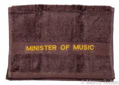 Preaching Hand Towel Minister Of Music (Brown/Gold)