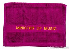 PREACHING HAND TOWEL MINISTER OF MUSIC (FUCHSIA/GOLD)