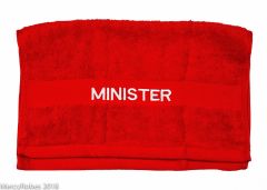 Preaching Hand Towel Minister (Red/White)