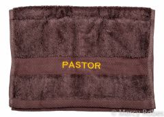 PREACHING HAND TOWEL PASTOR (BROWN/GOLD)