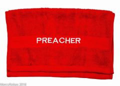 PREACHING HAND TOWEL PREACHER (RED/WHITE)