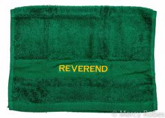 PREACHING HAND TOWEL REVEREND (GREEN/GOLD)