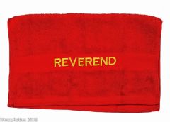 Preaching Hand Towel Reverend (Red/Gold)