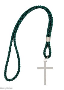 PREMIUM SOLID CLERGY CORD WITH CROSS (ARMY GREEN)