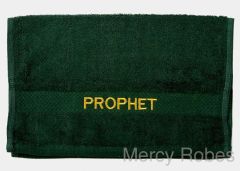 PREACHING HAND TOWEL PROPHET (GREEN/GOLD)