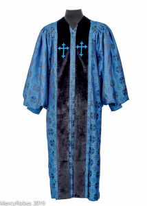 Pulpit Robe Style 024 (Royal Blue/Black Liturgical)