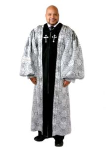 PULPIT ROBE STYLE 05 (SILVER/BLACK LITURGICAL)