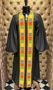 Mens Pulpit Robe Style Kente2022 0-2 (Black)