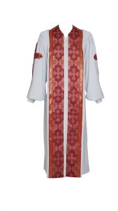 Pulpit Robe Style Mercy2024-0306 (White/Red-Gold 4th Lt)