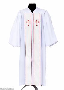 Pulpit Robe Style Ppr9876 (White/Red)
