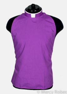 CLERGY RABAT SHIRT FRONT - COLLAR INCLUDED (CHURCH PURPLE)