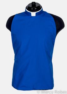 CLERGY RABAT SHIRT FRONT - COLLAR INCLUDED (ROYAL BLUE)