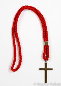 Red Scarlet Cord With Silver Cross