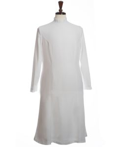 Redingote Flare Style Three-Quarter Length Clergy Dress (White)