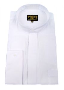 Mens Long Sleeve Roman Pontiff Full Collar Shirt (White)