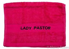 PREACHING HAND TOWEL LADY PASTOR (FUSCHIA/BLACK)