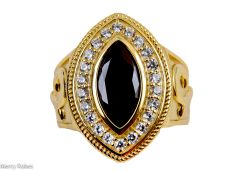 LADIES CLERGY PASTOR RING STYLE MARQUIS(BLACK) RNZ0492