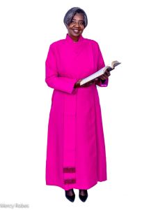 Womens Anglican Cassock Robe With Band Cincture (Fuchsia)