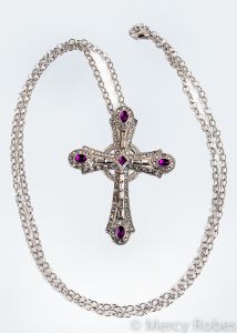 LADIES PECTORAL CROSS WITH CHAIN SUBS871 (S P)