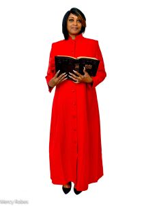 WOMEN'S ROBE STYLE LR6000 (RED WITH BARS) 