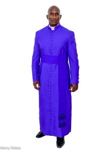 33 Button Clergy Cassock Robe With Band Cincture (Roman Purple)