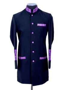 Clergy Jacket Style CJ011 (Black/Purple/Gold Lt)
