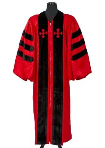 PULPIT ROBE STYLE 7300 (RED LITURGICAL) WITH DOCTORAL BARS