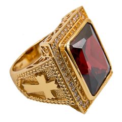 MENS CLERGY RING STYLE SUBS710 (RED)
