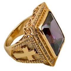 MENS CLERGY RING STYLE SUBS710 (G PURPLE)