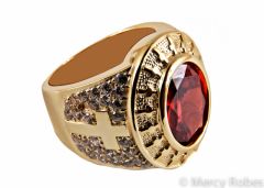 MENS CLERGY RING STYLE SUBS806 (G-RED)