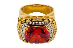 MENS CLERGY RING SUBS166 (G-RED)